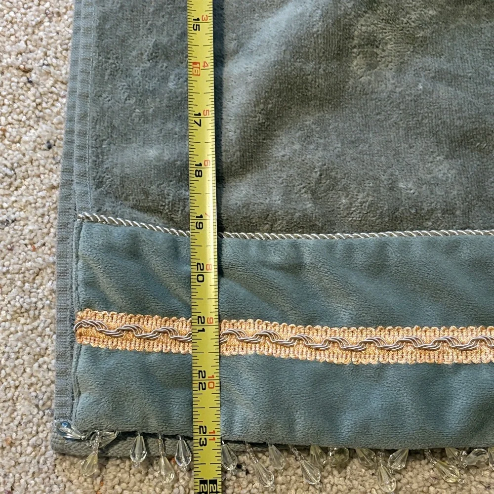 Green Decorative Towel with Gold Trim